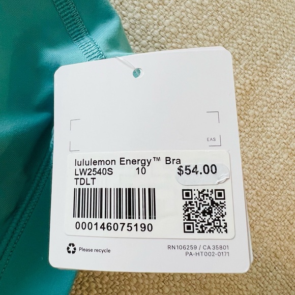 NWT Lululemon Energy Bra Size 10 - Picture 5 of 9